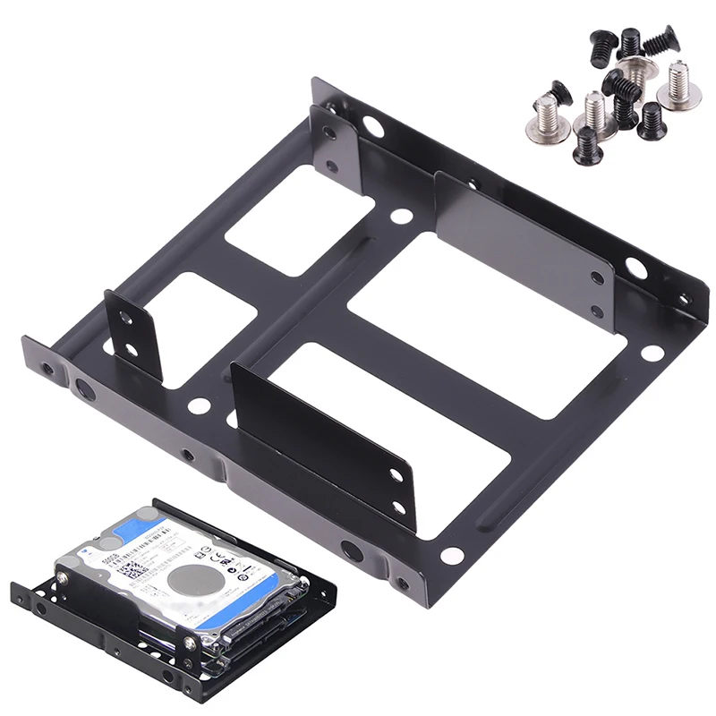 

1 Set Desktop 2.5 To 3.5 Hard Drive Dual Desktop SSD Metal Mounting Bracket Internal Adapter