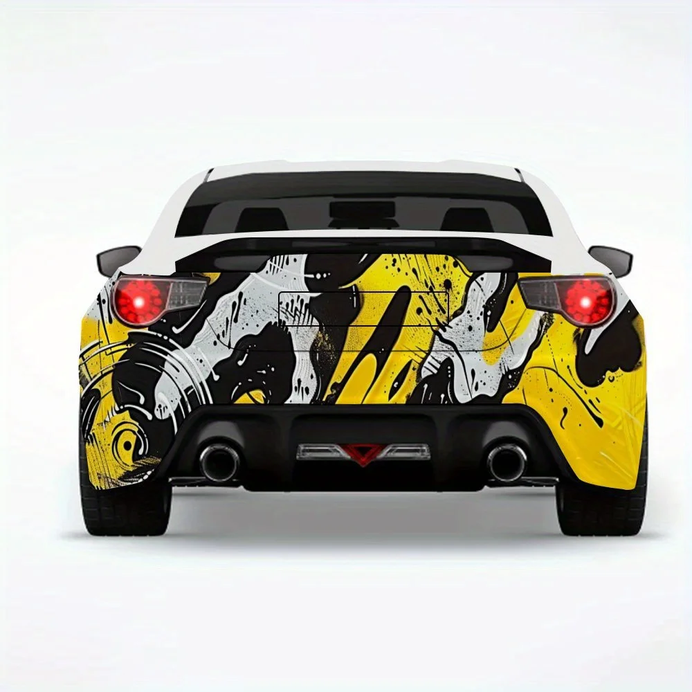 

Yellow Graffiti Flow Car StickerVinyl Decal for Car Rear, Waterproof Self-Adhesive Vinyl Stickers for Vehicle Tail & Bumper, Dec
