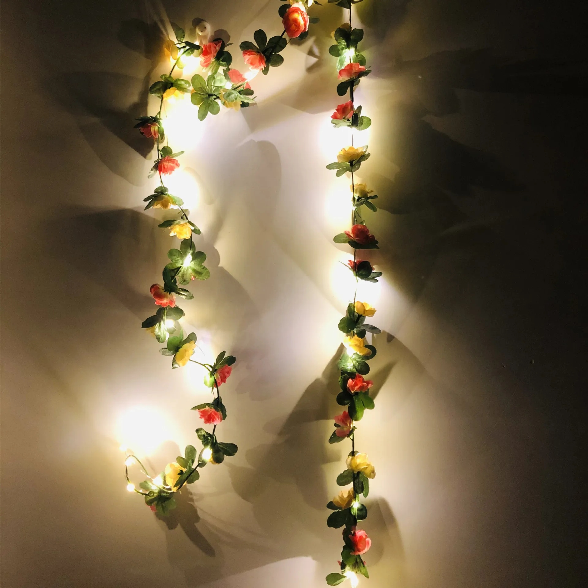 3M 30Led Copper Wire Lighting Strings Simulation Rose Vine Light Christmas Wedding Party Showcase Courtyard Decoration Lamps