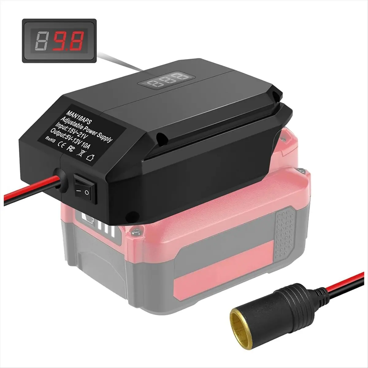 (A30I) Step Down Converter for Craftsman Power Wheels Battery Adapter&Cigarette Adapte for DIY RC Toy Car Tool