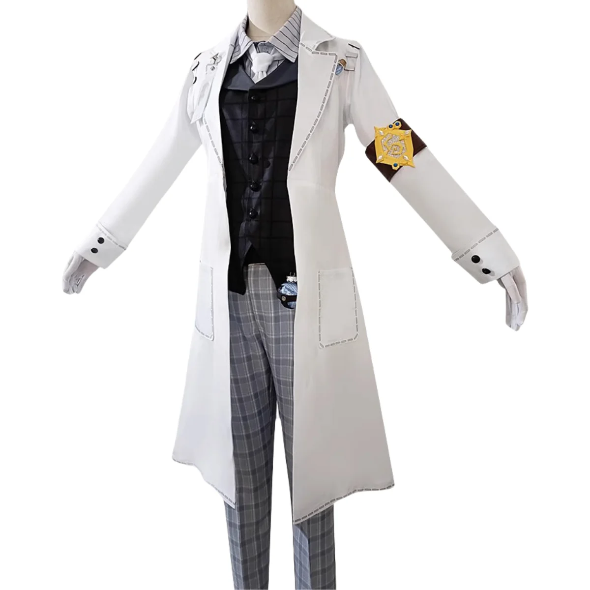 Anime Game Identity Ⅴ Aesop Carl Cosplay Costume Embalmer Fifth Anniversary Limit Wig White Cost Uniform Man Woman Party Suit