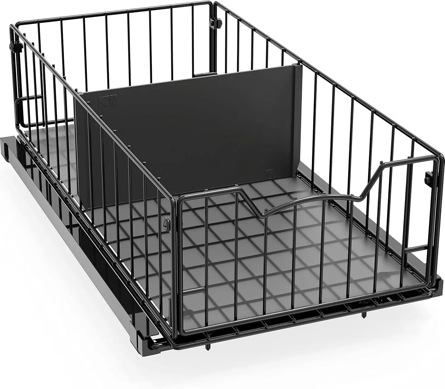 

Pull-Out Sliding Basket Organizer, 17.2' x 9.7' x 5', Black – Kitchen & Bathroom Storage