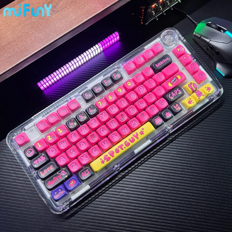 Imagem -02 - Mifuny-piwidesign Spotguy Anime Keycaps Keycap Fullconjunto Pbt Dry Subbed Moa Perfil Ergonômico para Acessórios Teclado Mecânico