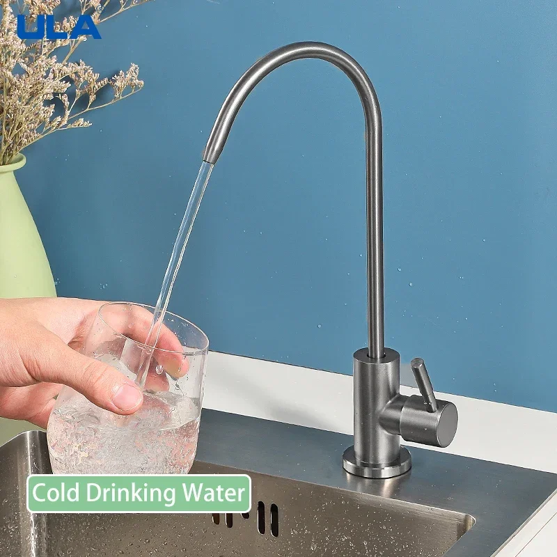 ULA Kitchen Faucet Direct Drinking Tap Black Matte Stainless Steel Kitchen Water Filter Faucet Tap Purify System Reverse Osmosis
