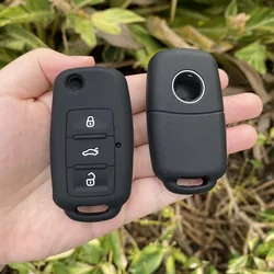 For VW Volkswagen Polo Passat B5 Tiguan Golf T4 Seat Leon Altea Ateca Skoda Octavia Superb Silicone Car Key Cover Case Keychain