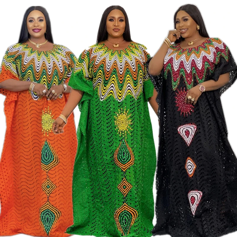 New Arrival Kaftan Cover Up Casual Knitted Maxi Robe African Women Dashiki Stunning Elegant Ladies Hollow Out Abaya With Inner