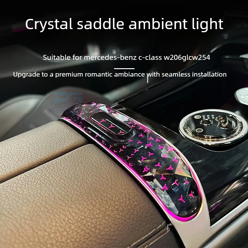 

64 Colors LED Crystal Saddle Light For Mercedes Benz GLC X254 C Class W206 E W214 Center Console Ambient Light Refit 2022-2026