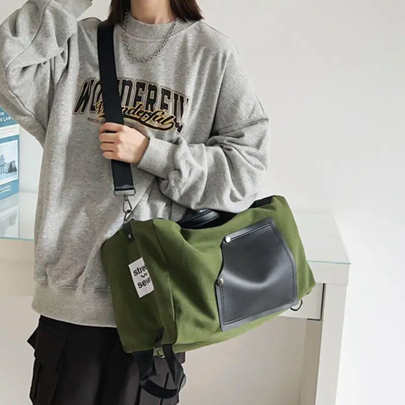 

Новая модная сумка для хранения вещей, дорожная сумка, универсальная сумка из холщовой ткани для женщин, мужчин, студентов, для путешествий и школы, большая вместимость, легкая, стильная.