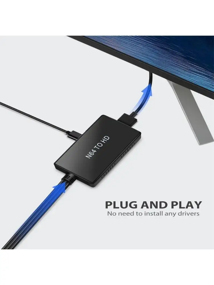 R53C Game Console for N64 to HDTV Converter Adapter Classical Gaming Console Support