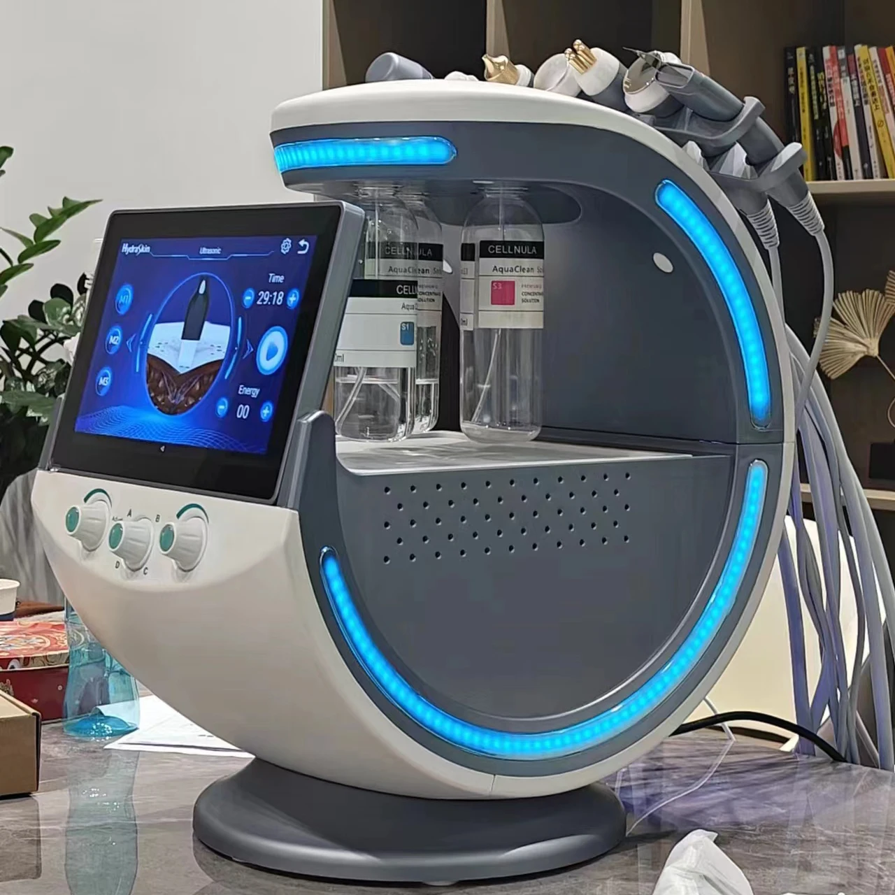 

7 In 1 Smart Ice Blue Facial Treatment Machine Skin Rejuvenation Diamond Microdermabrasion Skin Analysis Face Cleaning Machine