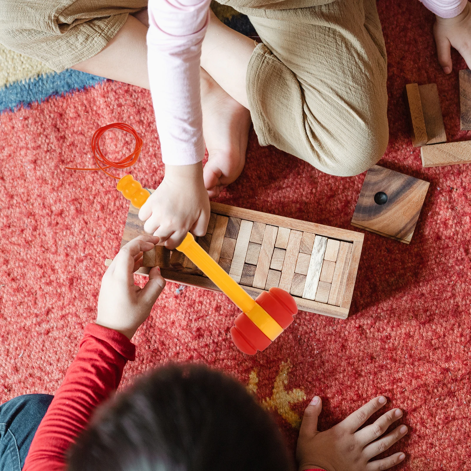 مطرقة تفاعلية للأطفال، مطرقة بلاستيكية تصدر صوتًا، لعبة تعليمية مبكرة للأطفال الصغار، لعبة مونتيسوري، مطرقة محمولة للأطفال