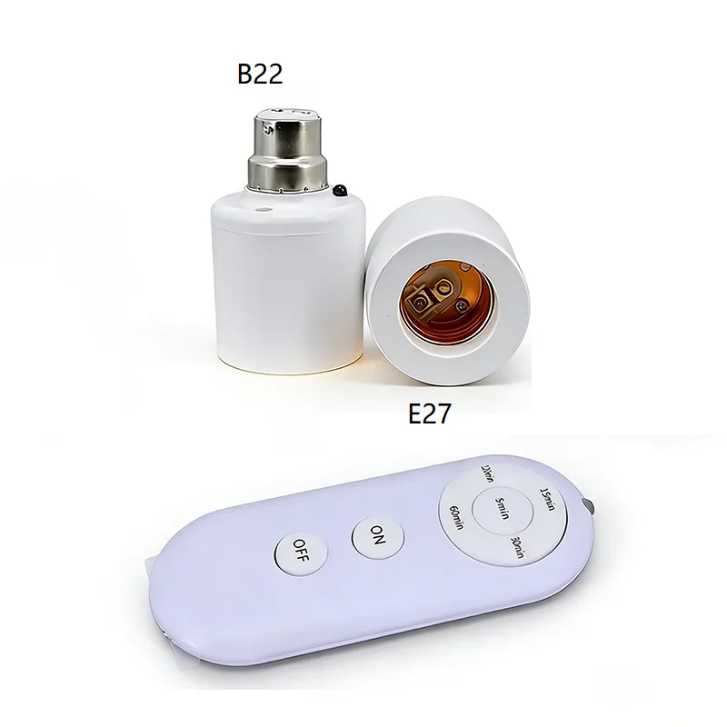 1/2/5pcs B22 to E27 Remote Control Light Bulb Base Holder Socket Smart Timer Switch Wireless 8m Lamp Holder AC 110V 220V ON Off - view 3