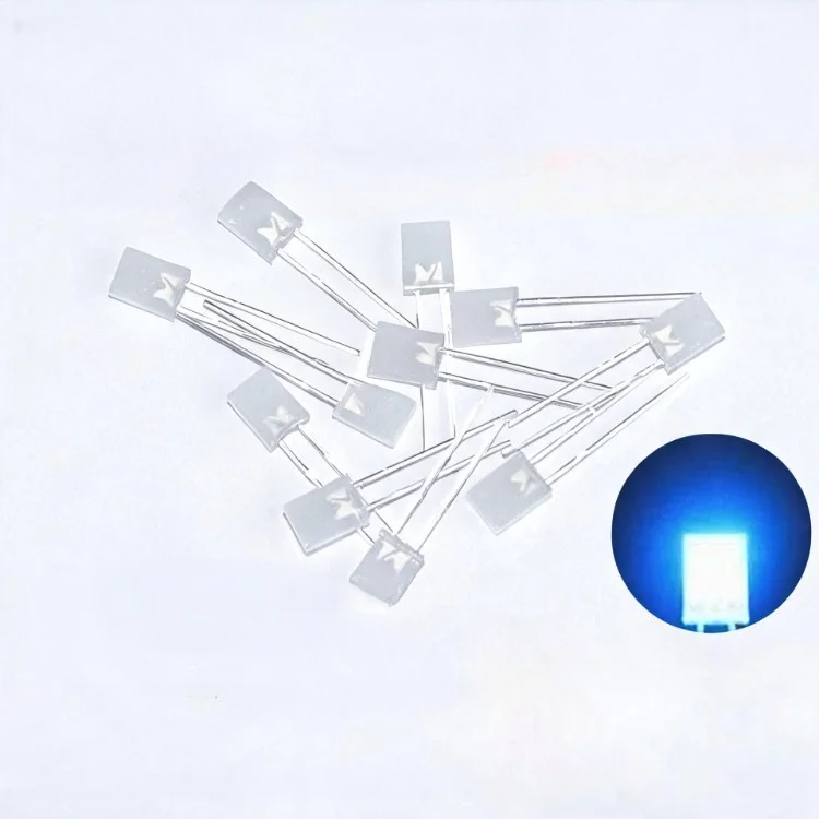 White Square LED for Light Cube 200Pcs 2x5x7mm Frosted Blue Diffused Long Leg for Arduino DIY