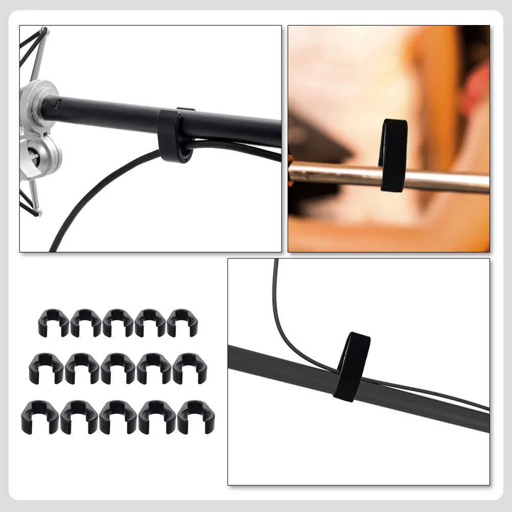15 stuks Mic Kabel Clips Zware Plastic Microfoon Kabel Houder Klem voor Mic Stand Pole Microfoon Accessoires