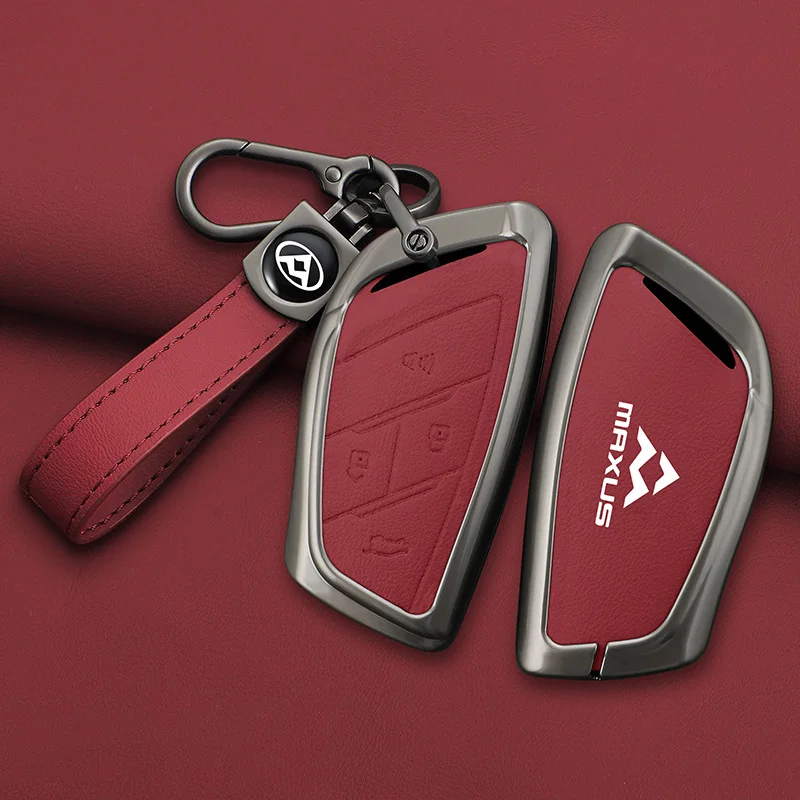 

Zinc Alloy Leather Car Key Bag Case Wallet Holder Key Cover Key Car For MAXUS G90 MPV MIFA 9 2022 Accessories