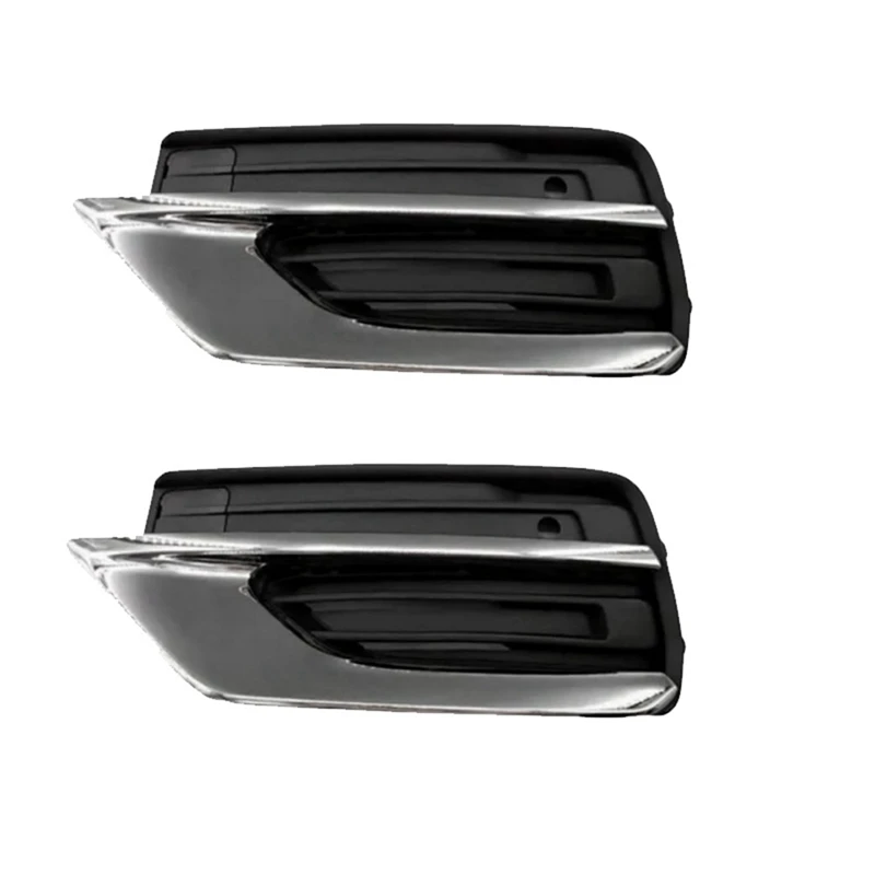 1Pair Car Front Lower Bumper Grilles Trim Chrome Cover 31663515 31663514 For Volvo XC90 2019-2022 31663539 31663540 Replacement