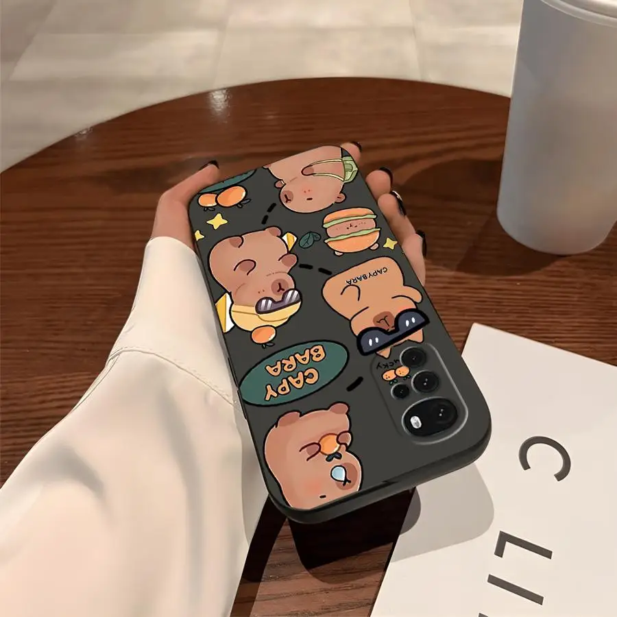حافظة كابيبارا اللطيفة المضحكة لهاتف Moto X30 Pro Edge 20 30 S30 Pro غطاء هاتف خلفي ناعم #5
