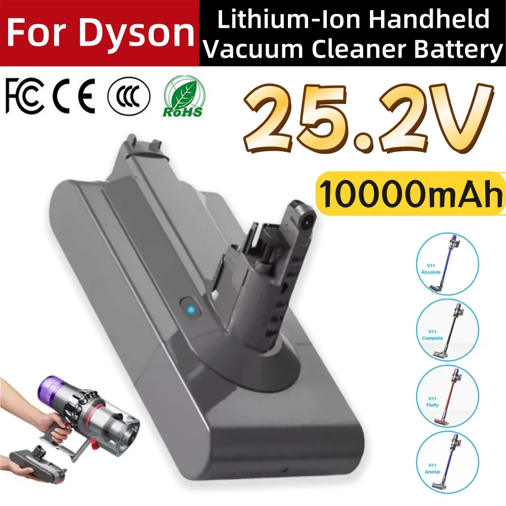 Baterai Li-ion 25.2V 10000mAh untuk pembersih vakum Dyson SV15 lembut SV15 V11 Absolute ekstra V11 Absolute V11 970145-02