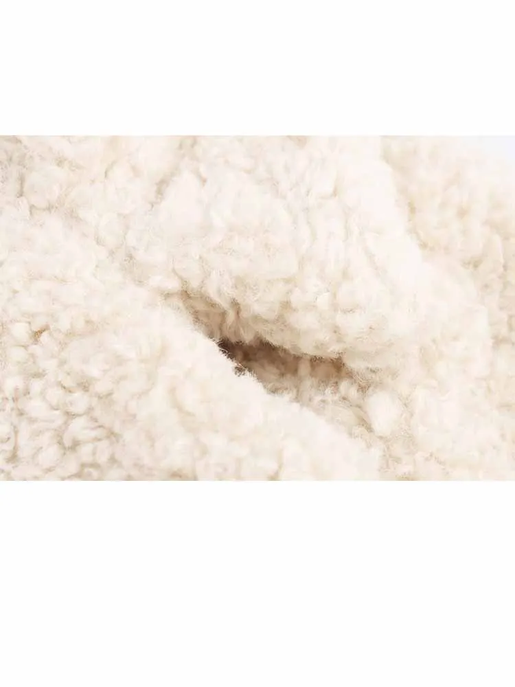 

HH Woman Winter Fashion Long Sleeves Solid Color Faux Fur Effect Coat Jacket Female Casual Street Style Loose Versatile Overcoat