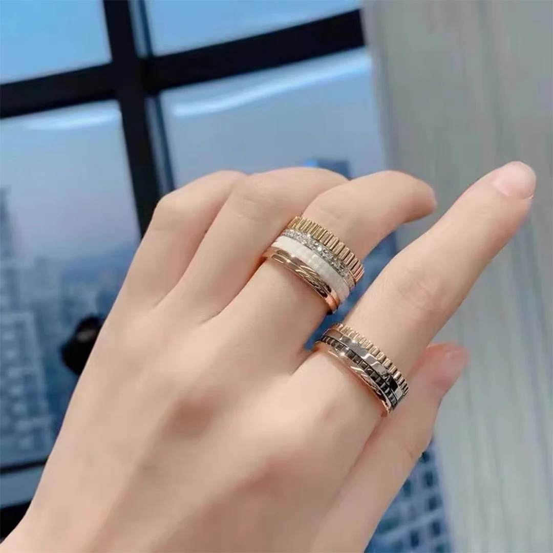 High Quality Luxury Jewelry Rotating Gears Anniversary Gift Wedding Rings for Men and Women