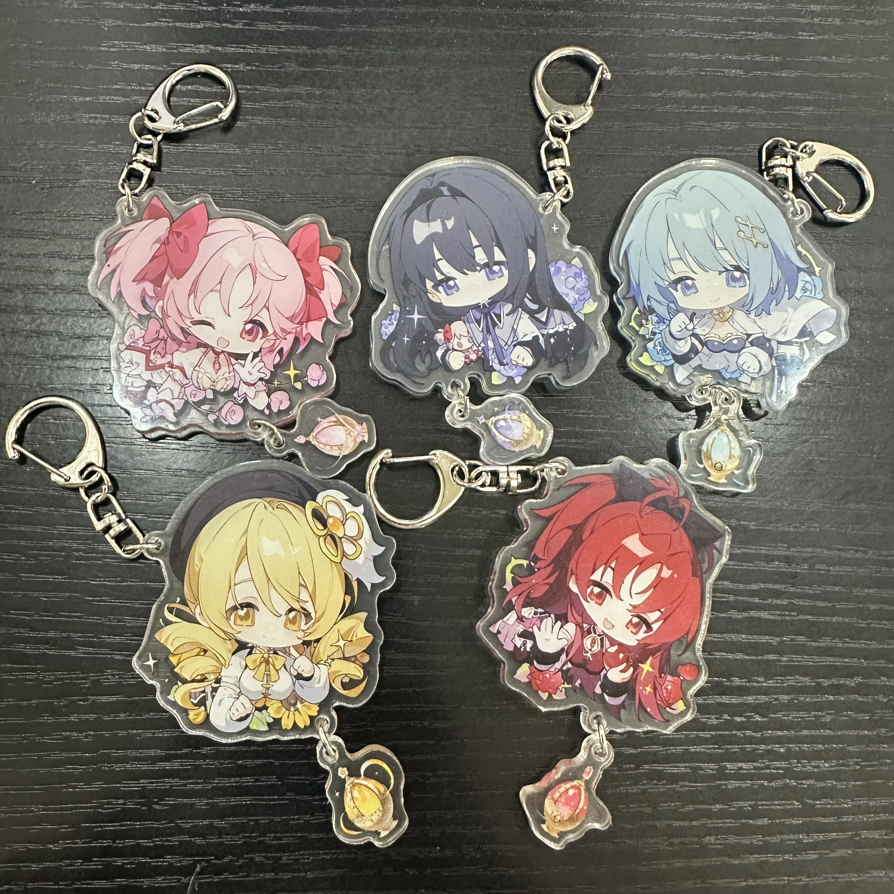 Cute Cartoon Anime Puella Magi Madoka Magica Figures Kaname Madoka Akemi Homura Cosplay Acrylic Keychains Fans Christmas Gifts