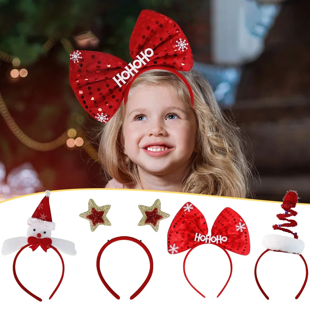 1–20 Stück 2026 Weihnachts-Haarbänder, Weihnachtsmann, Schneemann, Stirnband, festliche Party-Dekoration, Erwachsene, Kinder, Foto-Requisiten, Weihnachtsmütze, Zubehör