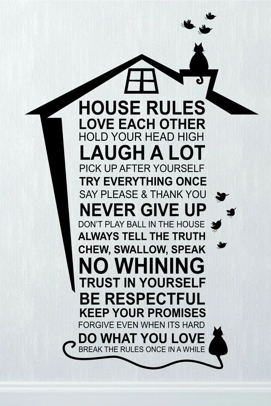 Family Rules House Rules Quotes Art Film Print Silk Poster Home Wall Decor 24x36inch