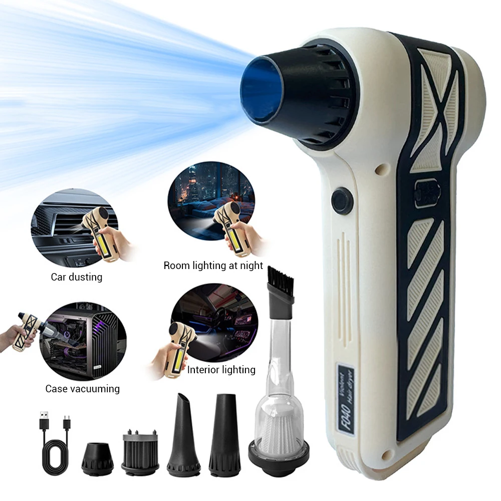 990000 دورة في الدقيقة يده مروحة توربو صغيرة منفاخ هواء كهربائي قوي كبير الرياح مجفف الشعر عالية السرعة توربو قابلة للشحن منفاخ