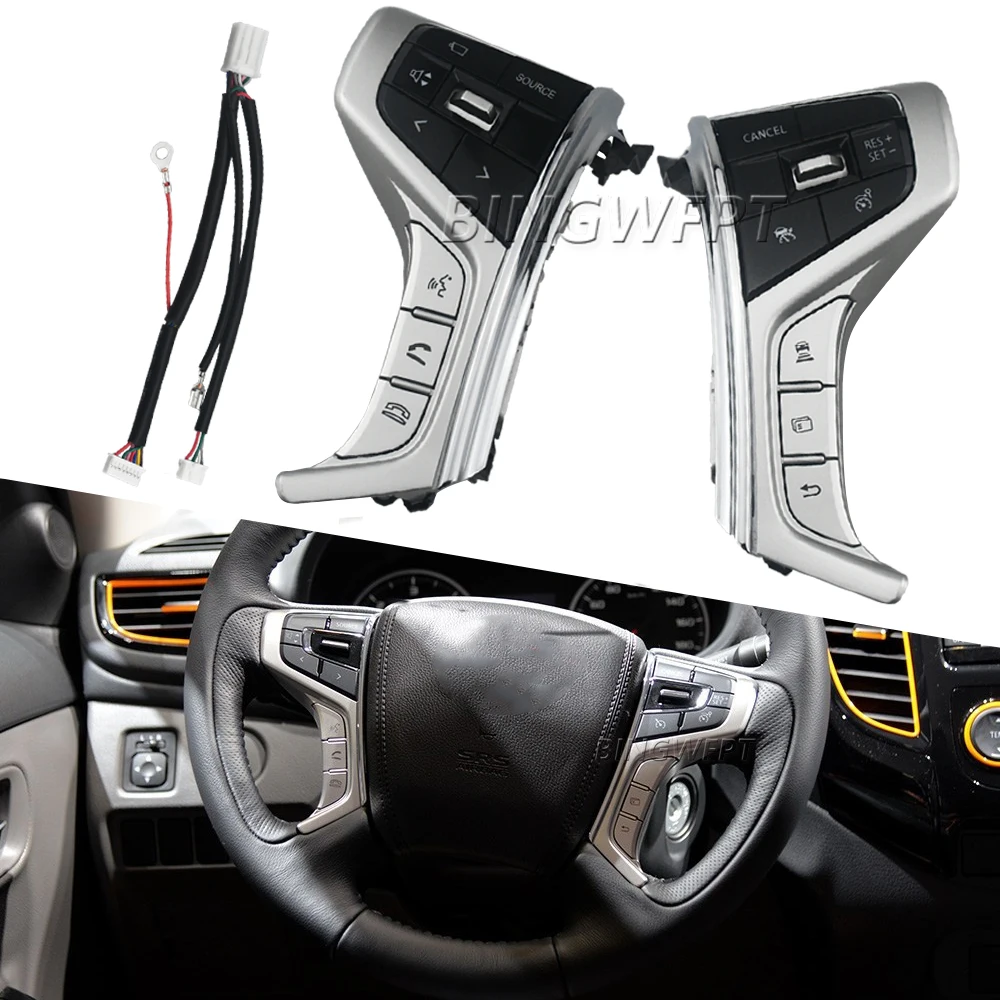 For Mitsubishi PAJERO SPORT 2015-2022 Delica L200 2016-2022 High Quality Bluetooth Phone Cruise Control Steering Wheel Switches