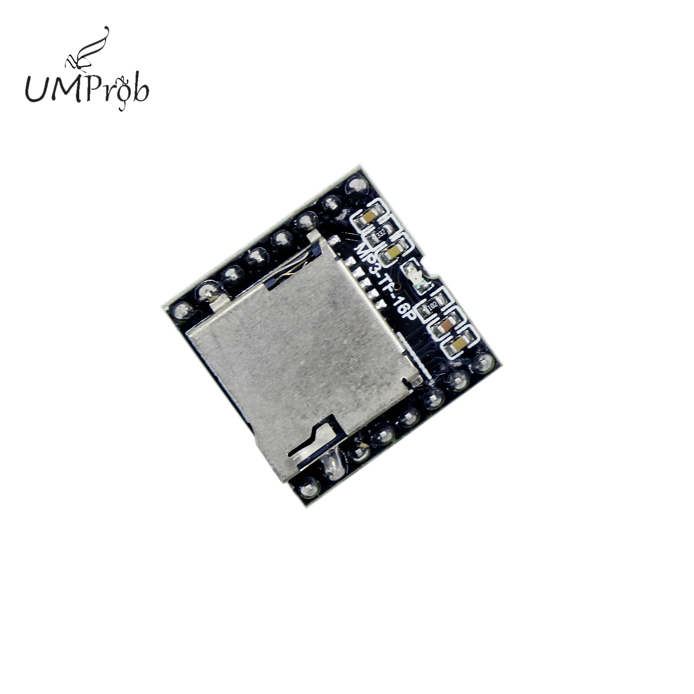 DFPlayer-Mini Módulo de reproductor MP3, placa decodificadora de voz compatible con tarjeta TF u-disk IO/puerto serie/AD para arduino, Kit de