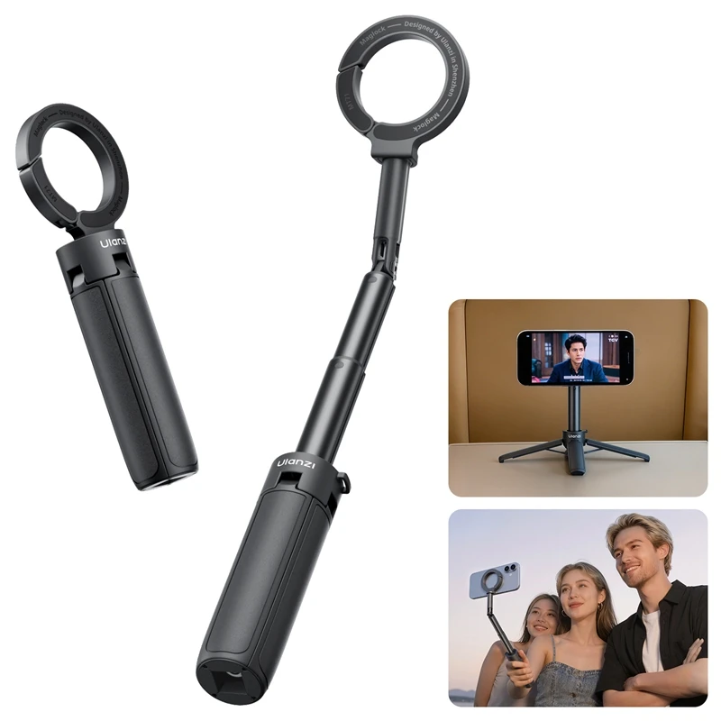 Ulanzi MT71 2w1 Magnetyczny Mini Selfie Stick Statyw Biurkowy do Iphone 17 16 15 Pro Max Android 180 °   Regulowany do vlogowania — zdjęcie produktu 7