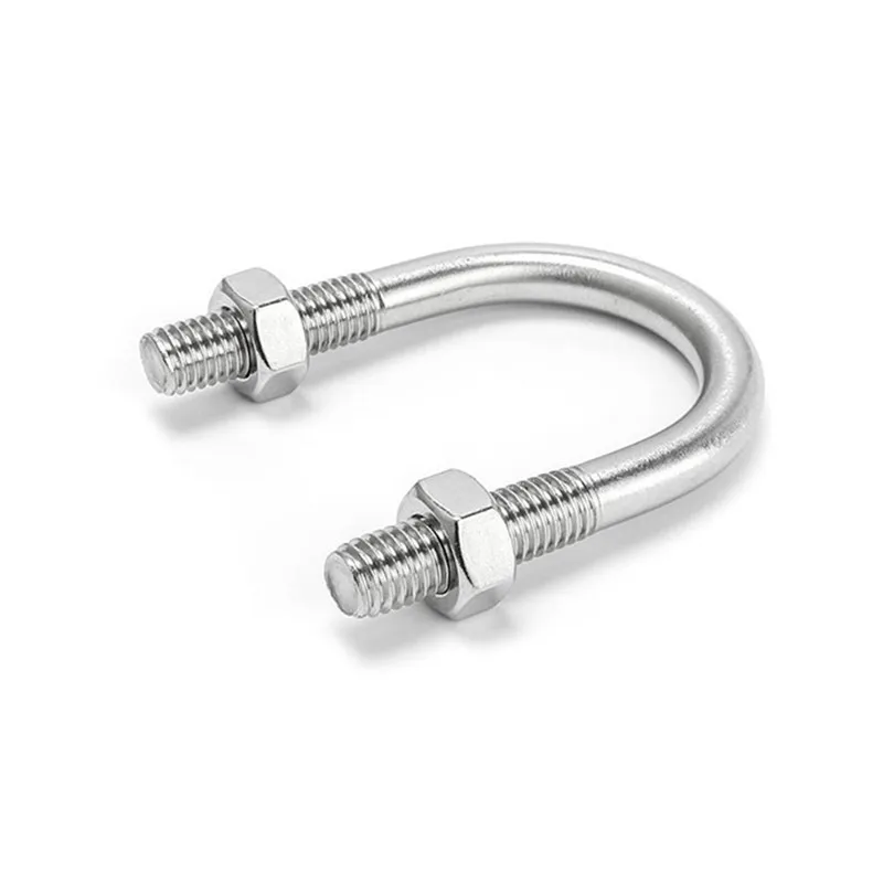 M6 M8 304 Stainless Steel U-shaped Buckle Bolt U-shaped Screw Pipe Clamp U-clip fillet U-clip with baffle nut combination