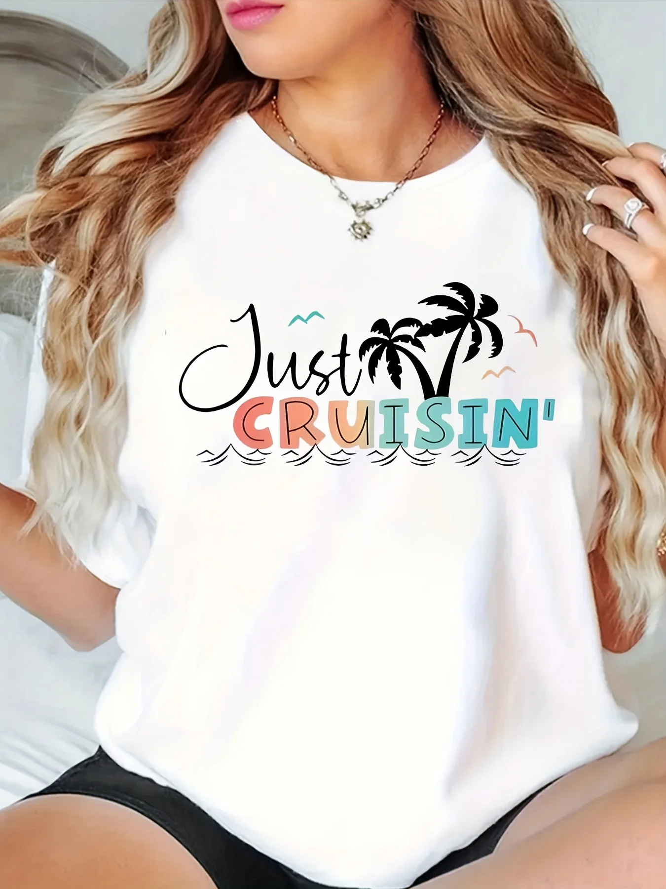 

Женская футболка больших размеров, одежда с короткими рукавами и графикой, свободный и повседневный, мягкий и удобный, дышащий, для занятий спортом на открытом воздухе