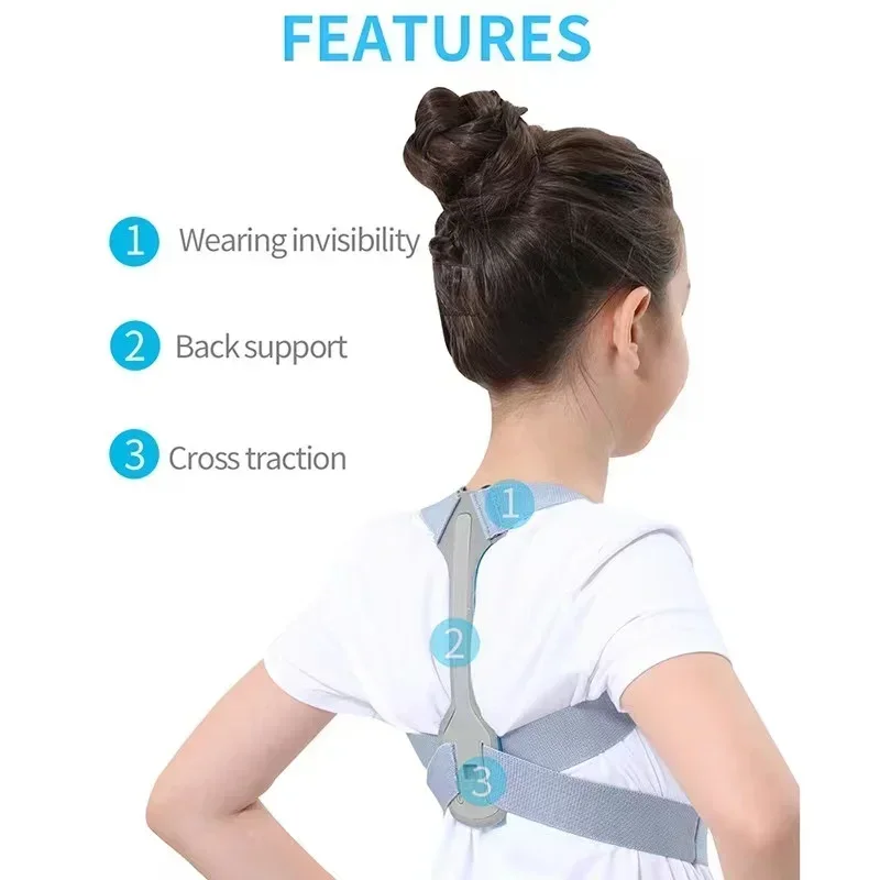 Children Adjustable Posture Corrector Back Support Boys Girls Shoulder Belt Rectify Straighten Correction Pain Relief Beauty Kid