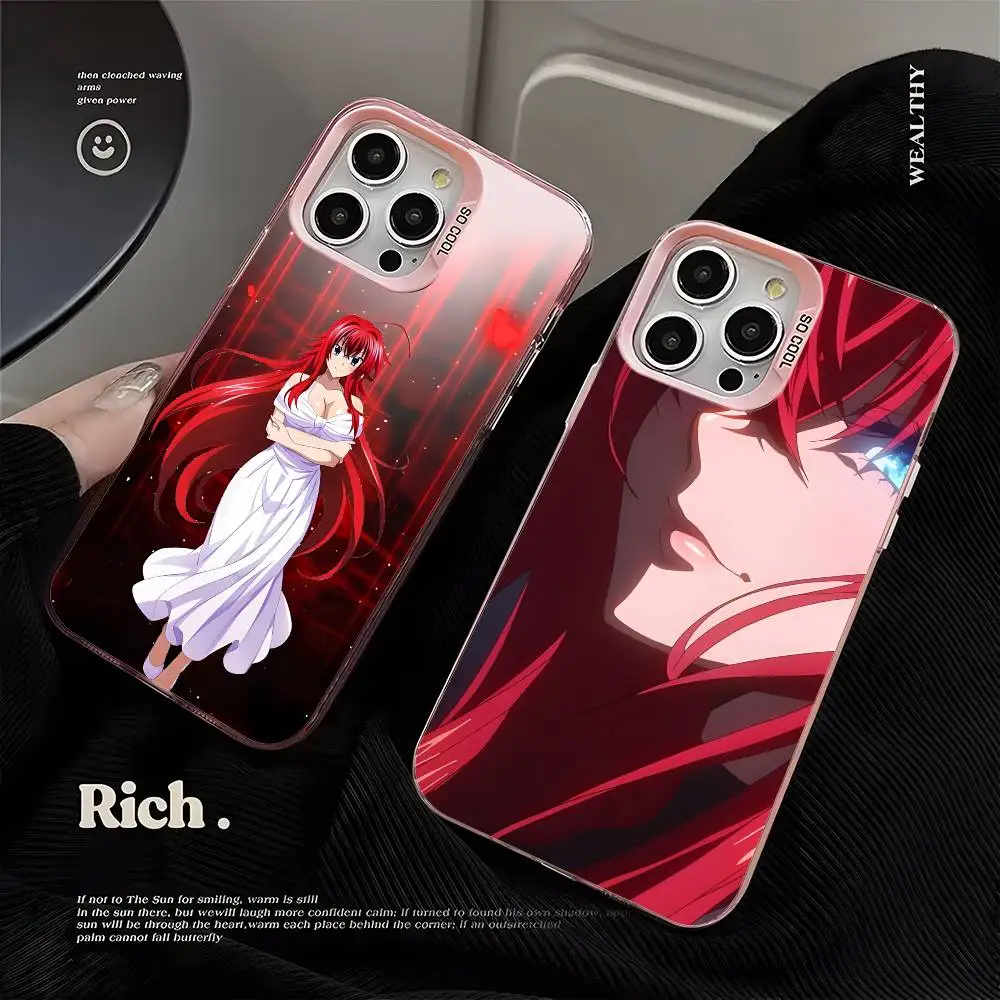 

R-Rias Gremory High School Phone Case For iPhone 16,15,14,13,12,11,Mini,Pro,SE,MAX,plus,Pink Matte Silicone Cover