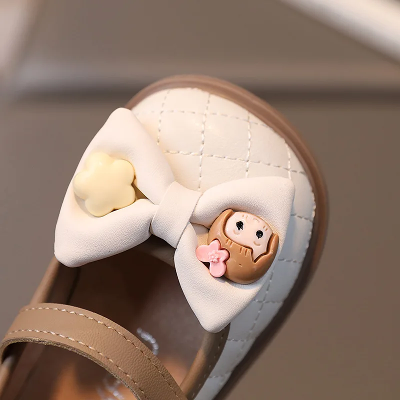 Fall 2023 Nieuwe Baby Schoenen Prinses Schoenen Voor Meisjes Zachte Bodem Antislip Strik Lederen Schoenen Baby Peuter Schoenen