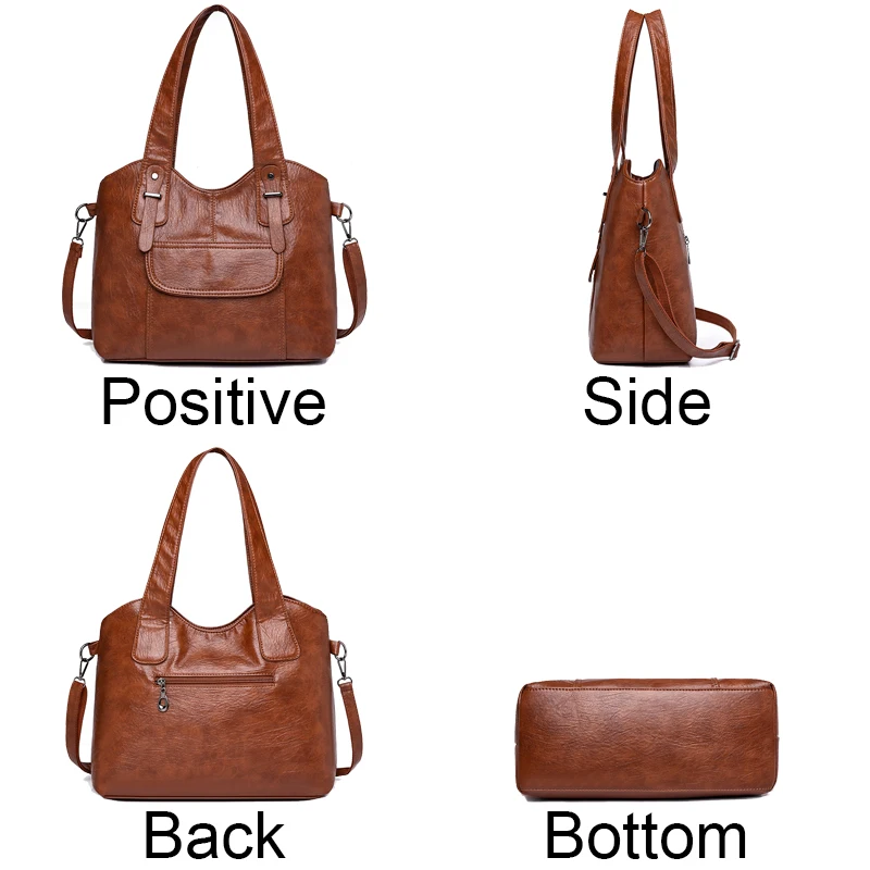 Luxury Soft Leather Handbags Designer Retro Crossbody Bags for Women 2023 New Large Capacity Ladies Shoulder Messenger Bag