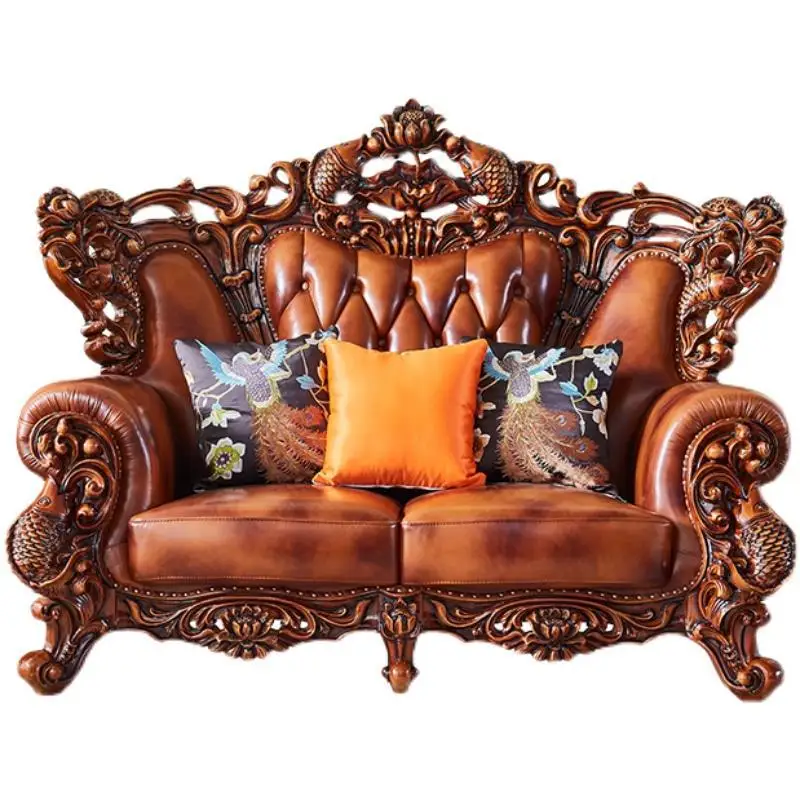 European Leather Sofa Combination Heavy Duty Durable Quality Easy Operation High Performance