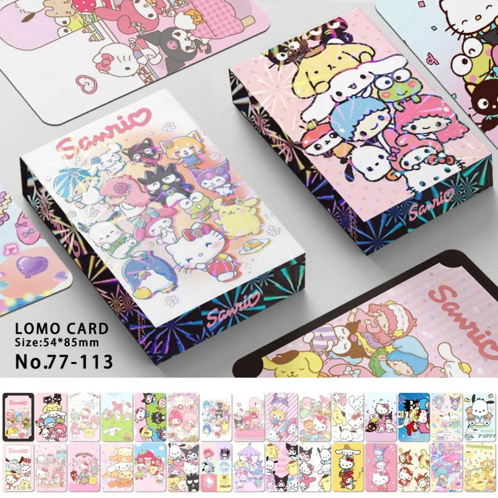 30pcs Sanrio Kuromi HelloKitty Lomo Cards Photocard Double Sided Anime Print Lumine Album Photo Card Collection Postcards Gifts