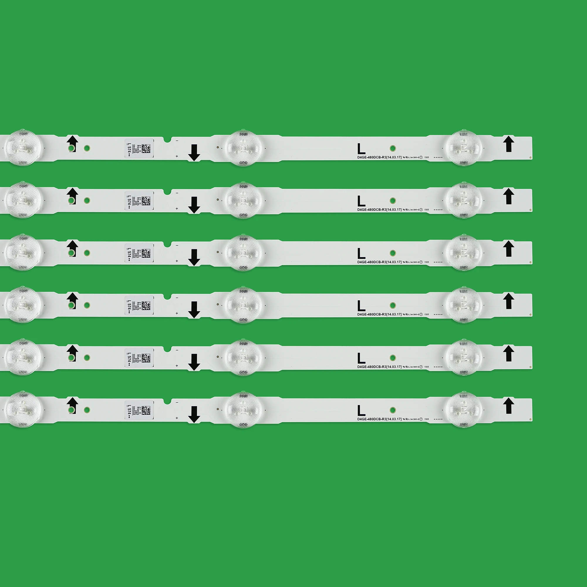 Tira de retroiluminação LED para TV Samsung, UE48H6400, UE48H6200AK, BN96-30453A, BN96-30454A, D4GE-480DCA-R3, D4GE-480DCB-R3, 12 PCs/Set