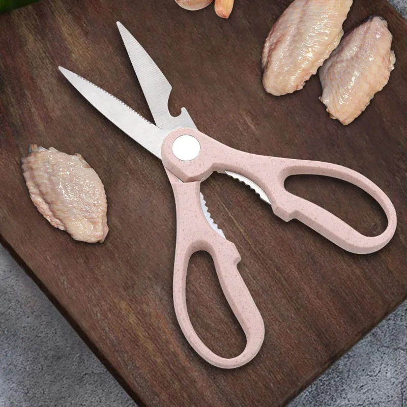 3 In1 Multi Shear  Travel Barbecue Tool Stainless Steel Household Meat Bone Kitchen Scissors With Nutcracker Beer Bottle Opener