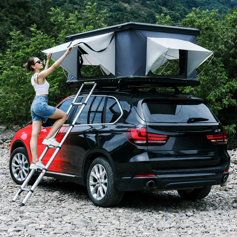 SUV Outdoor Camping Snow Wind Rain Sun Proof ABS White Black Hard Shell Medium and Big Straight Bracing Type Folding Car Tent