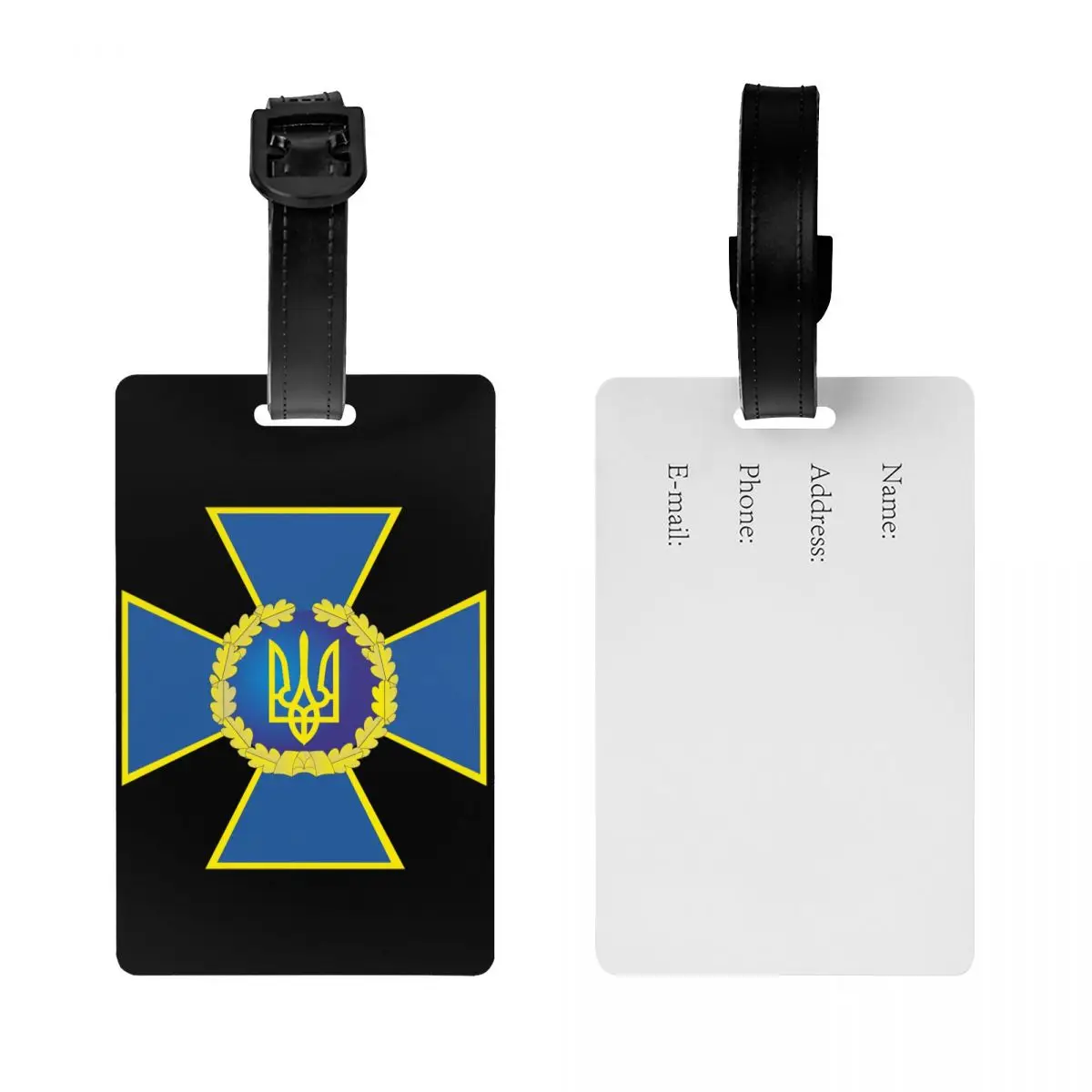 Custom Security Service Of Ukraine Logo Luggage Tag  Ukrainian Trident Cross Baggage Tags Travel Bag Labels Suitcase