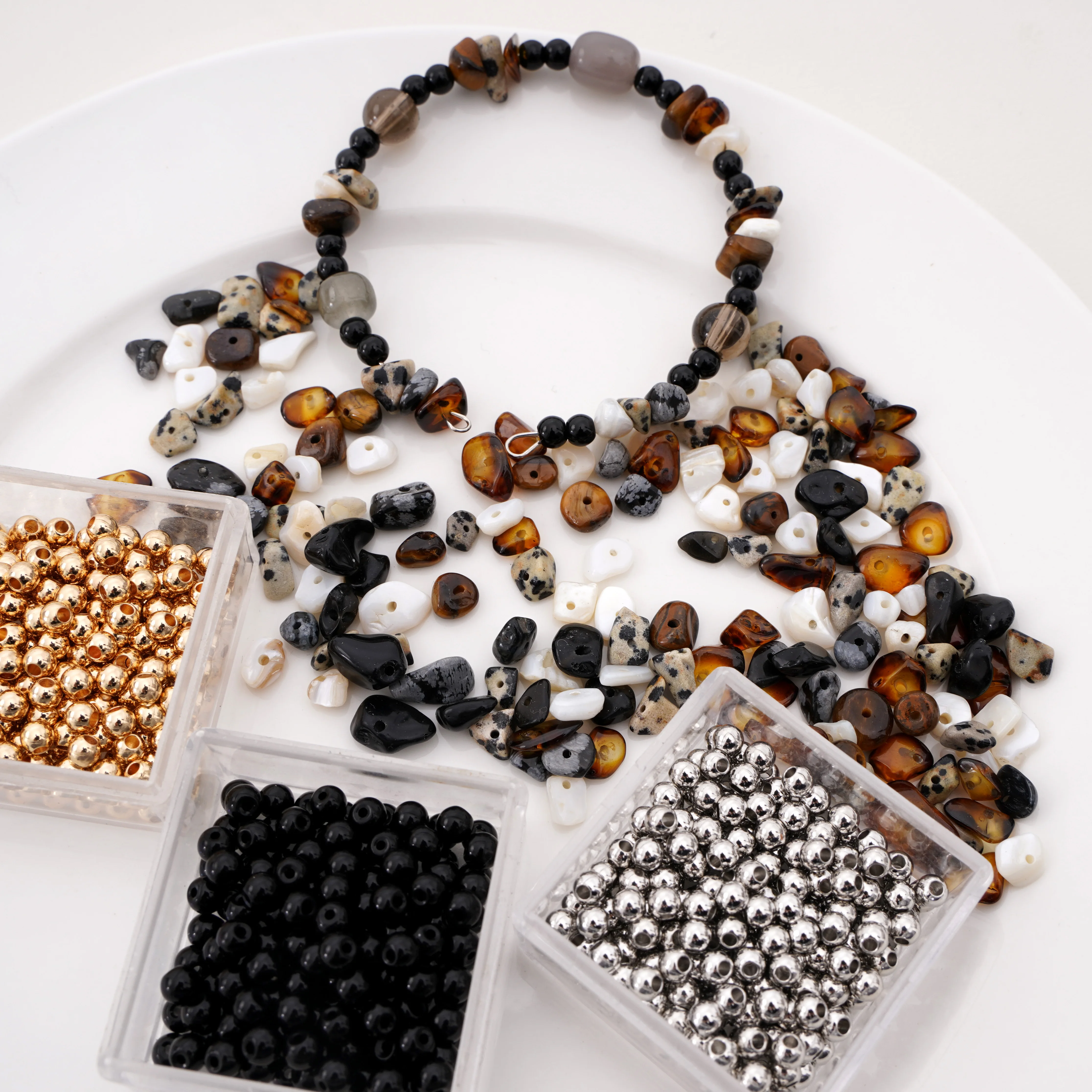 40-150Pcs Mixed Style Irregular Stone Beads Maillard Color Loose Spacer Beads For Jewelry Making DIY Bracelet Charms Accessories