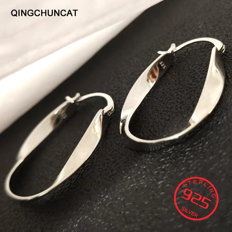 

Twisted Hoop Earrings for Women Niche Design Party Jewelry Gifts New Hot Silver 925 2025 Earring Geometric