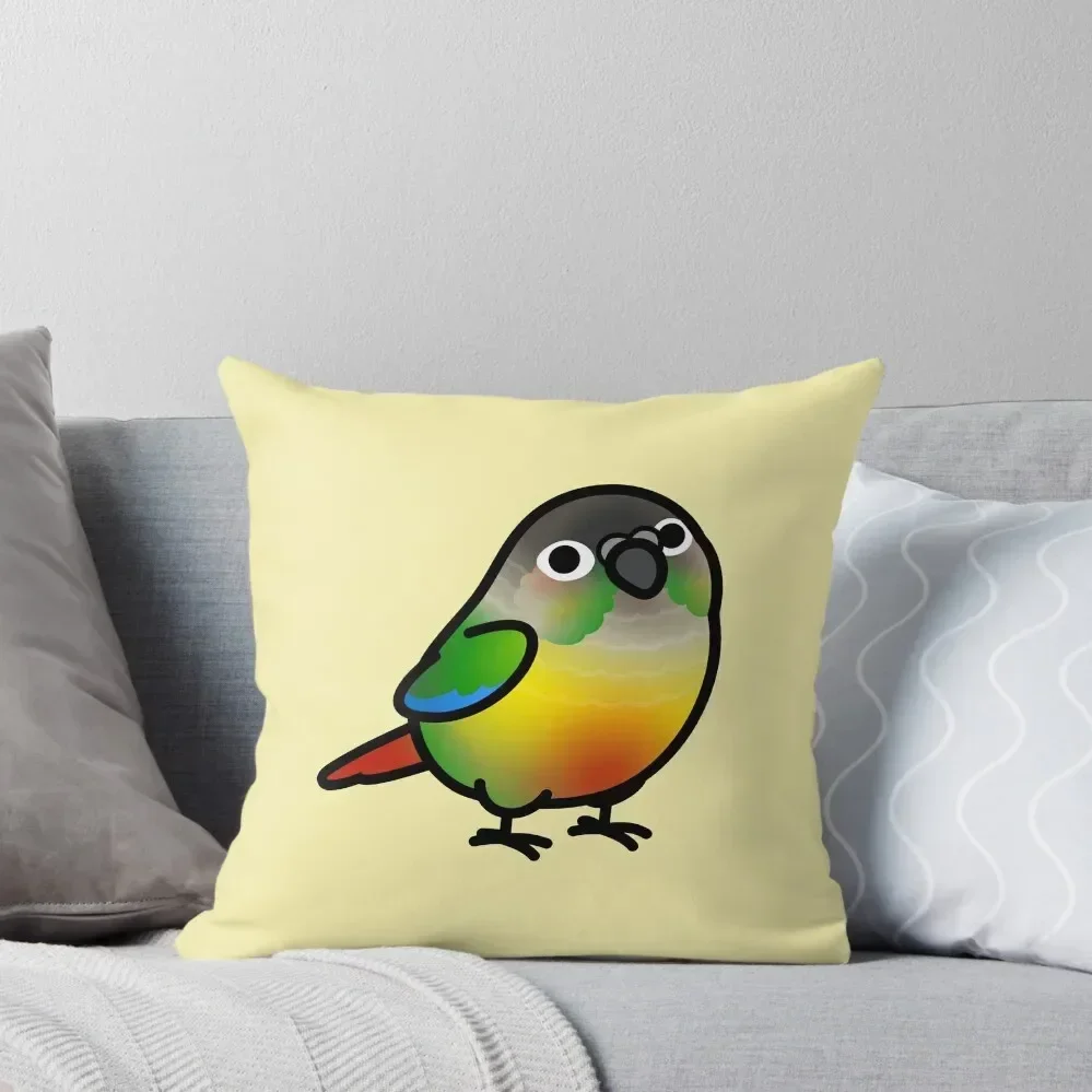 Chubby Yellow-sided Green Cheek Conure Throw Pillow Sofas Covers luxury home accessories pillow