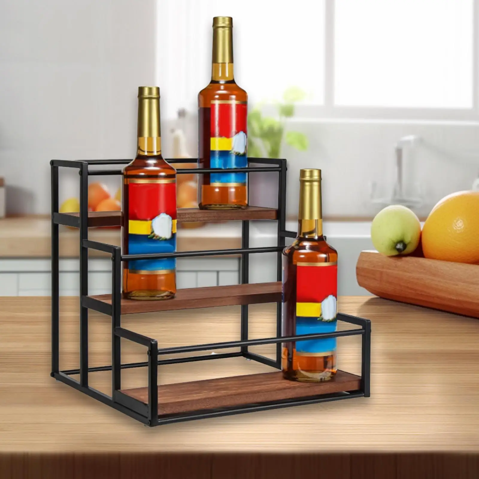 

Coffee Syrup Organizer Rack Storage Rack Storage Shelves Wine Rack for Bar Spice Rack for Tabletop Pantry Countertop Coffee Bar