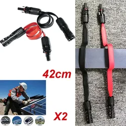 1Pair Solar Panel Flat Photovoltaic Extension Cable For Connecting Inverters Photovoltaic Installation Connection Line Connector