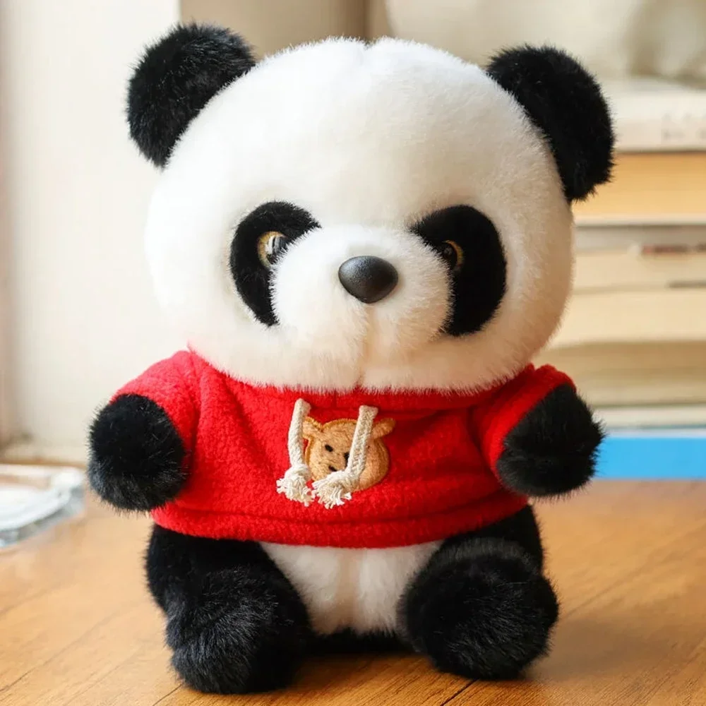 25CM Cute Panda Plush Toy Chinese National Treasure Chuanhoodie Sweater Doll Festival Gifts For Children's Birthday Gifts Soft