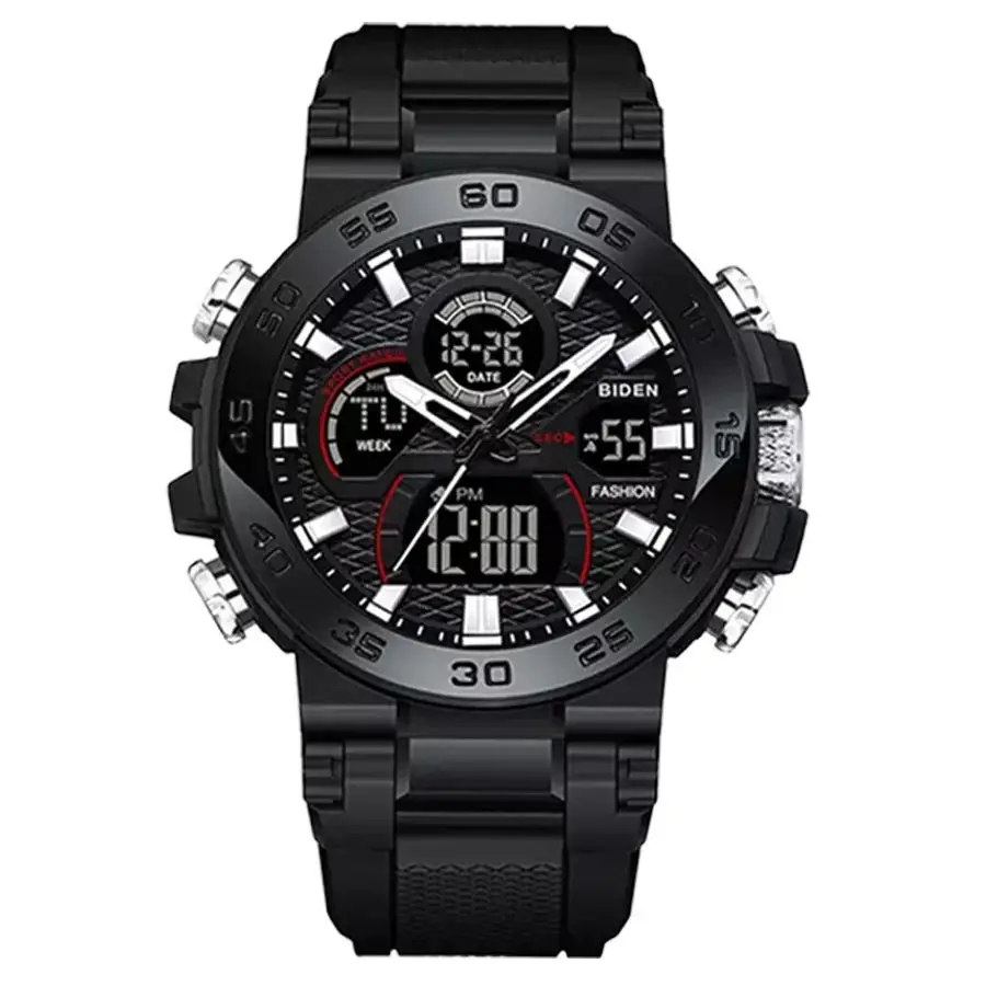 بيدن العلامة التجارية المزدوجة العرض ساعة رقمية مقاوم للماء المنبه ساعة مضيئة ساعة كوارتز رياضية للرجال Relogios Masculino